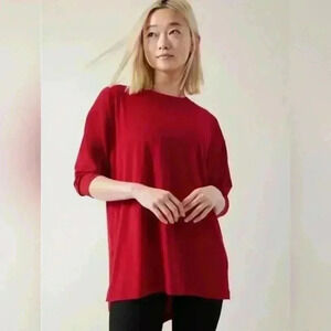 Athleta Tranquility 3/4 Sleeve Red Top Size SP